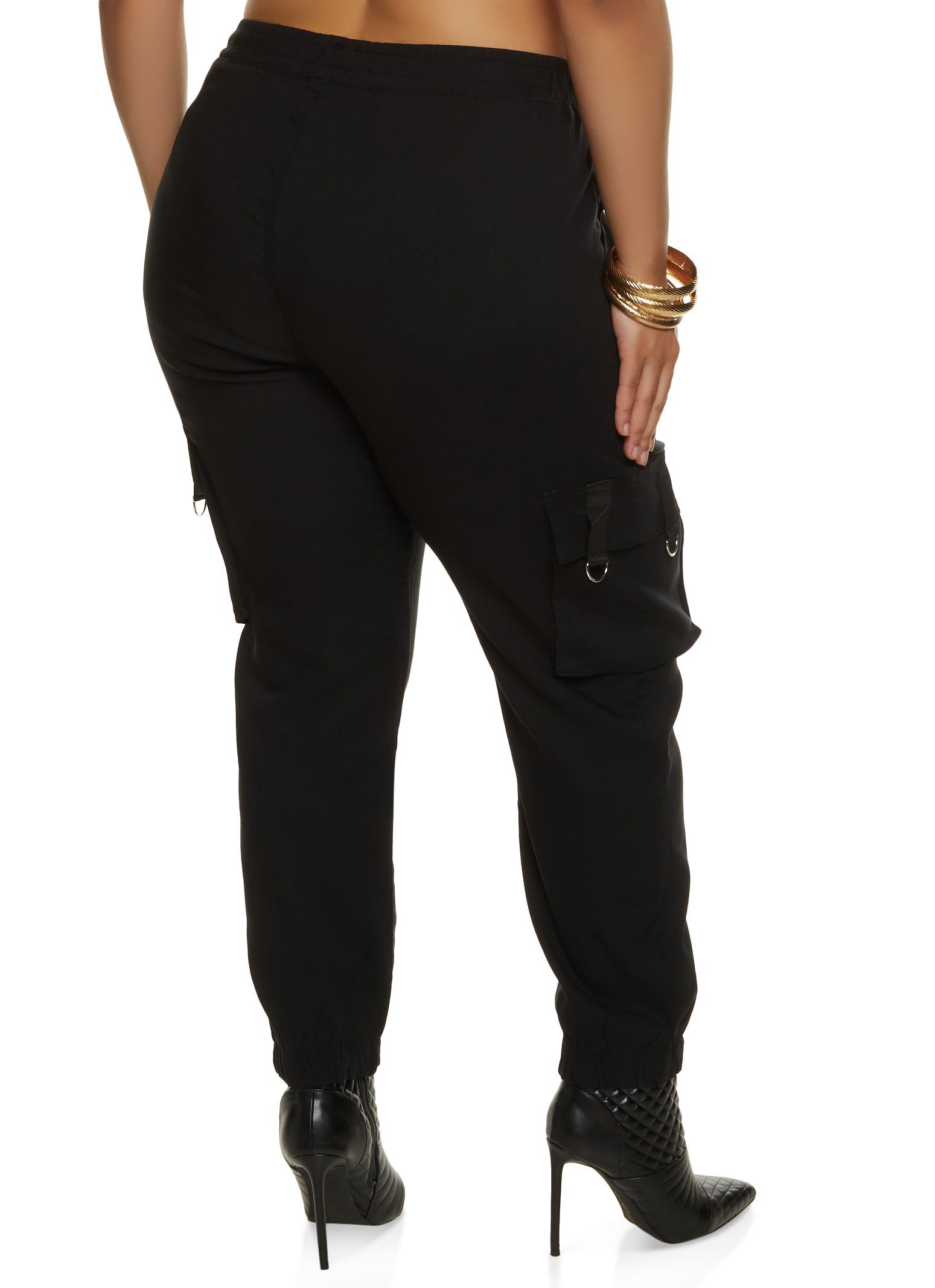 Plus Size Buckle Detail Cargo Joggers sold by Rainbow product image thumbnail 3