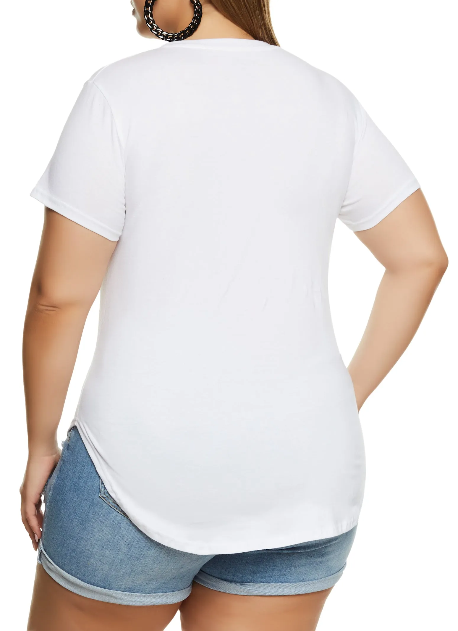 Plus Size Cross High Low Hem Graphic Tee sold by Rainbow product image thumbnail 3