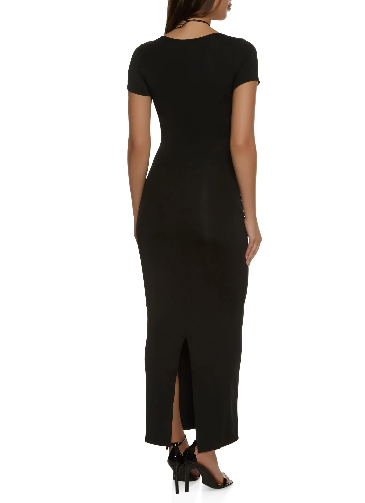 Solid Scoop Neck Maxi Dress sold by Rainbow product image thumbnail 3