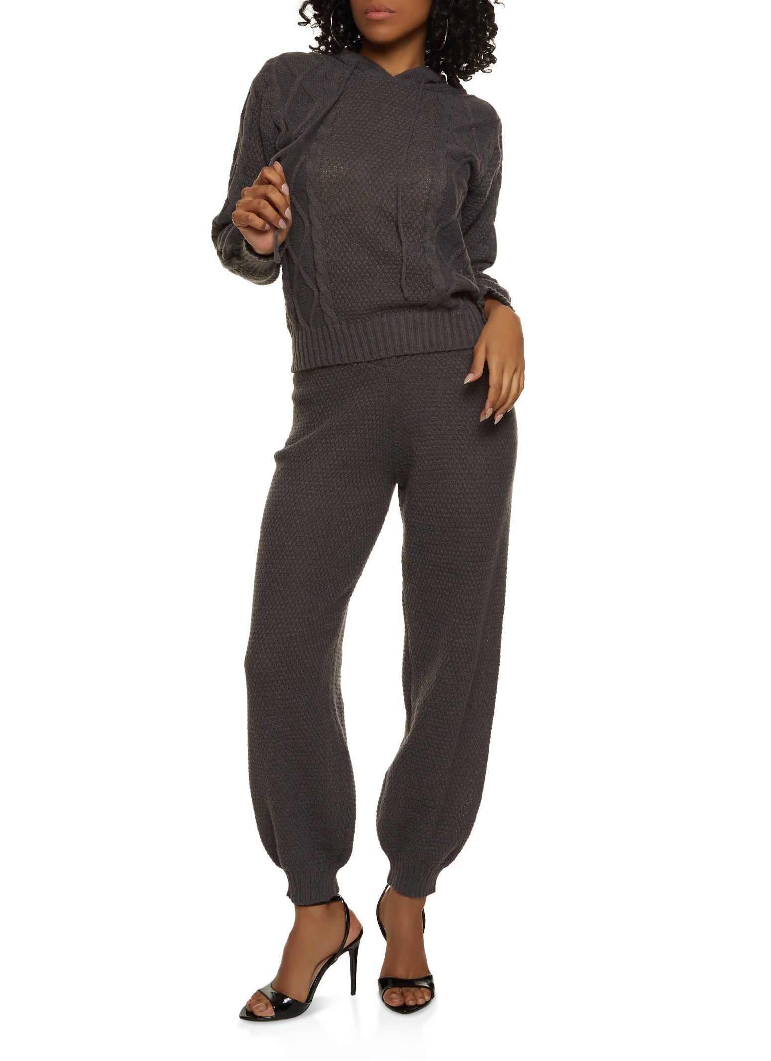 Cable Knit Pullover Hoodie sold by Rainbow product image thumbnail 2