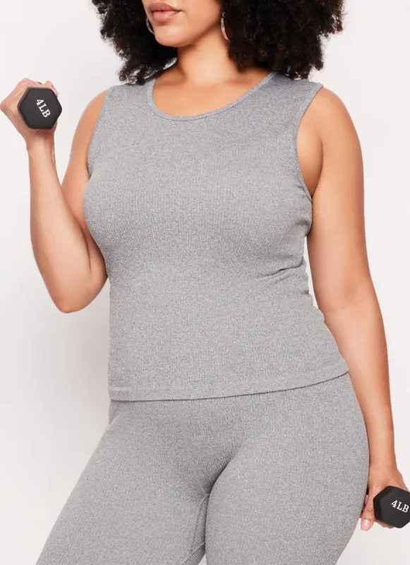 Plus Size Seamless Ribbed Tank Top sold by Rainbow