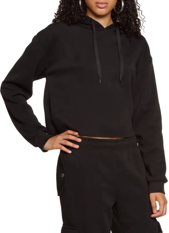 Solid Raw Hem Pullover Hoodie sold by Rainbow