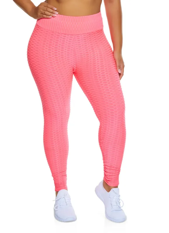Plus Size Honeycomb Knit Leggings sold by Rainbow
