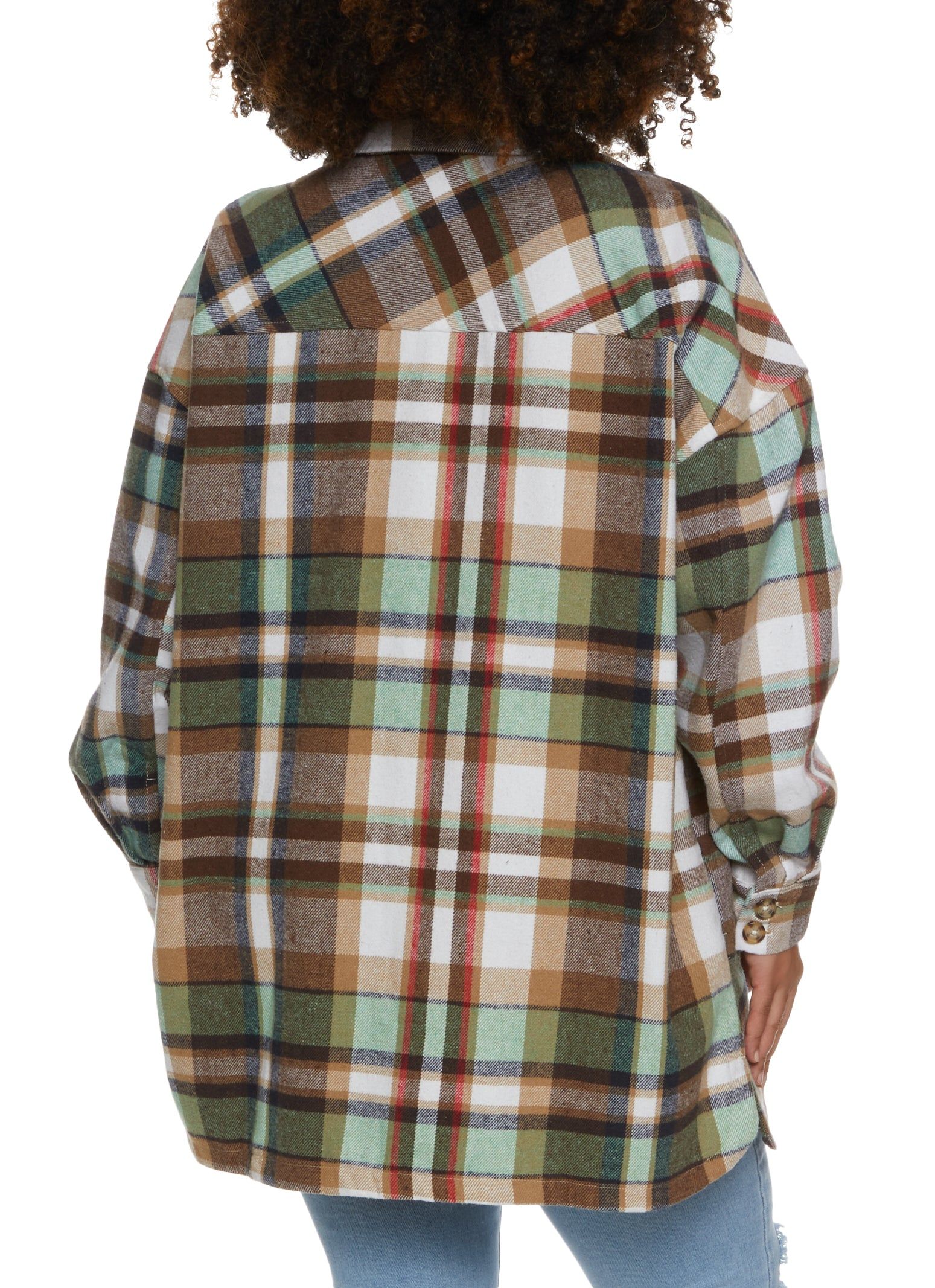 Plus Size Plaid Button Front Shacket sold by Rainbow product image thumbnail 2