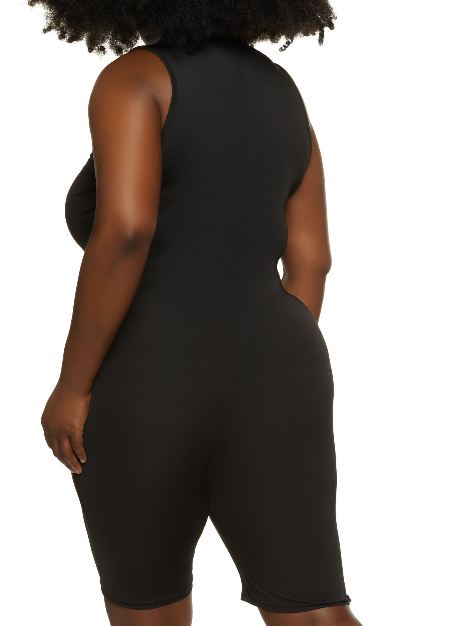 Plus Contrast Zip Biker Romper sold by Rainbow product image thumbnail 3