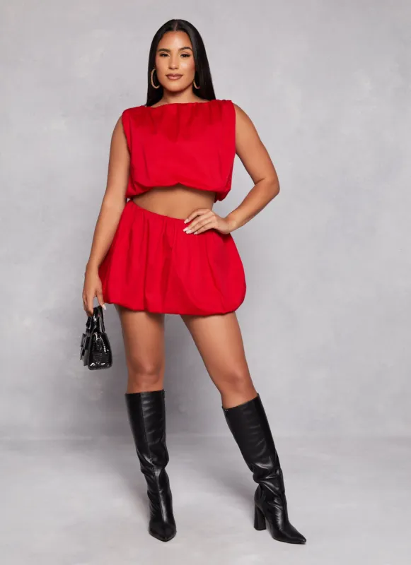 Poplin Balloon Mini Skirt sold by Rainbow