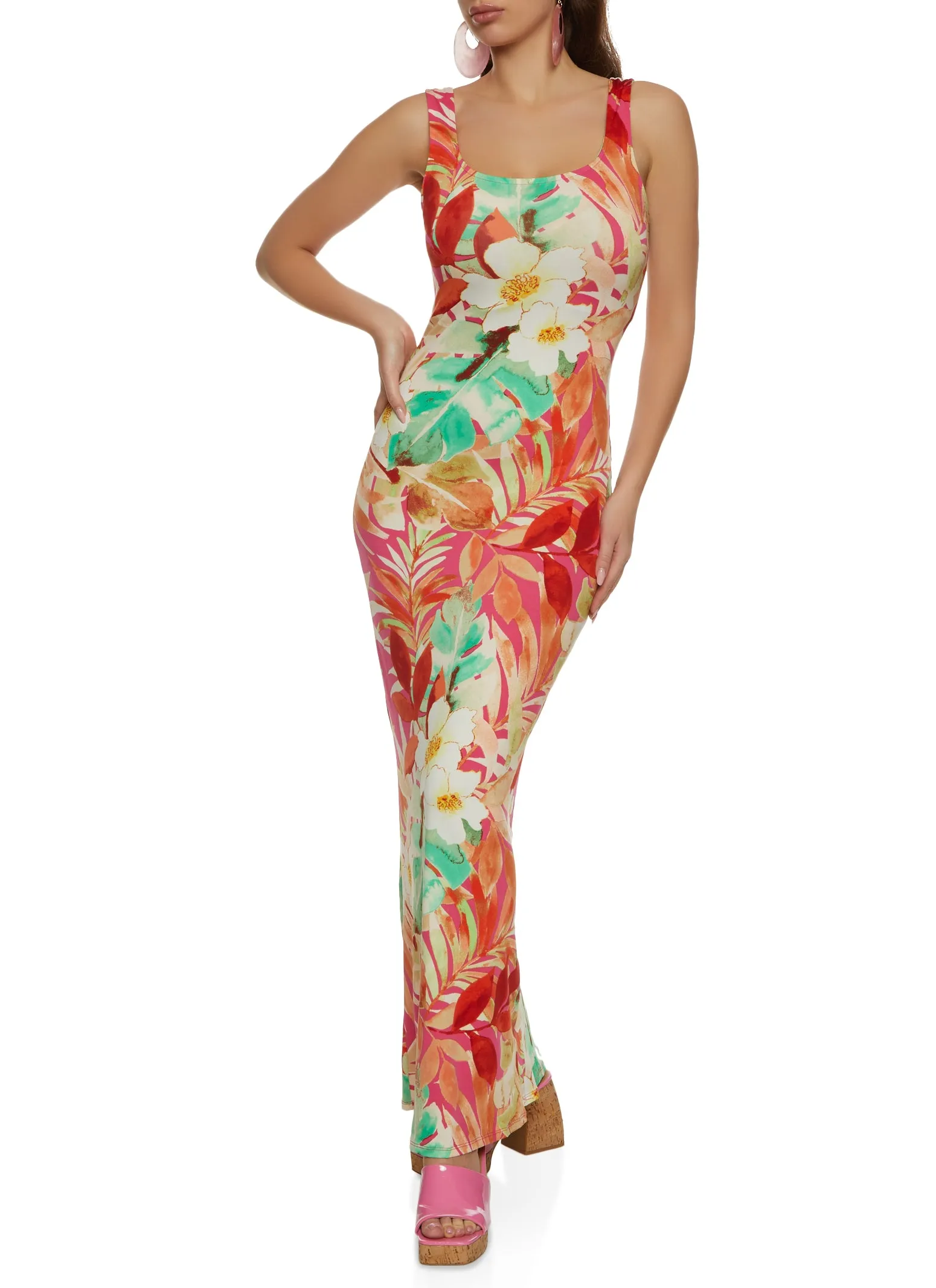 Haute Monde Tropical Floral Print Maxi Tank Dress sold by Rainbow product image thumbnail 2