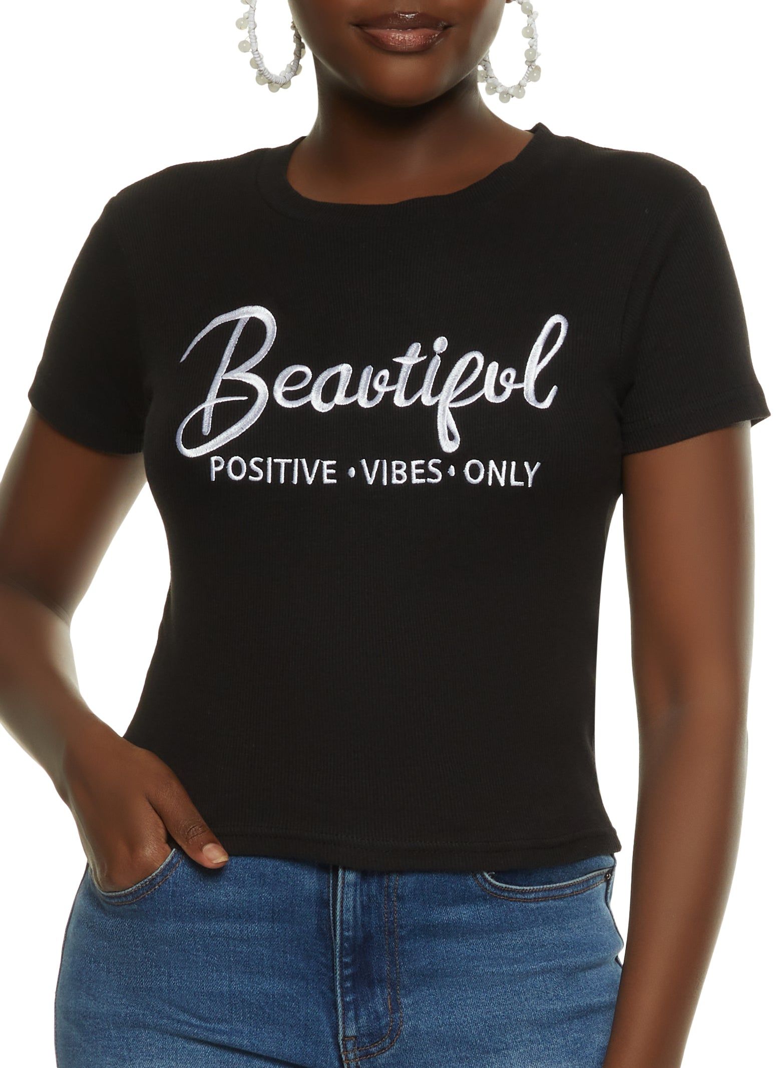 Beautiful Embroidered Graphic Tee sold by Rainbow
