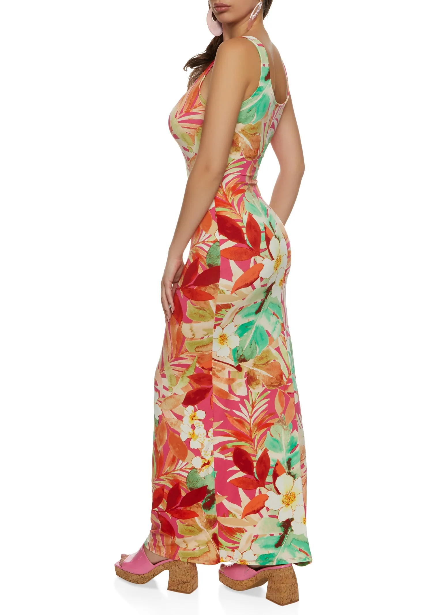 Haute Monde Tropical Floral Print Maxi Tank Dress sold by Rainbow product image thumbnail 3