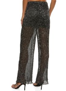 Lurex Plisse Wide Leg Pants sold by Rainbow
