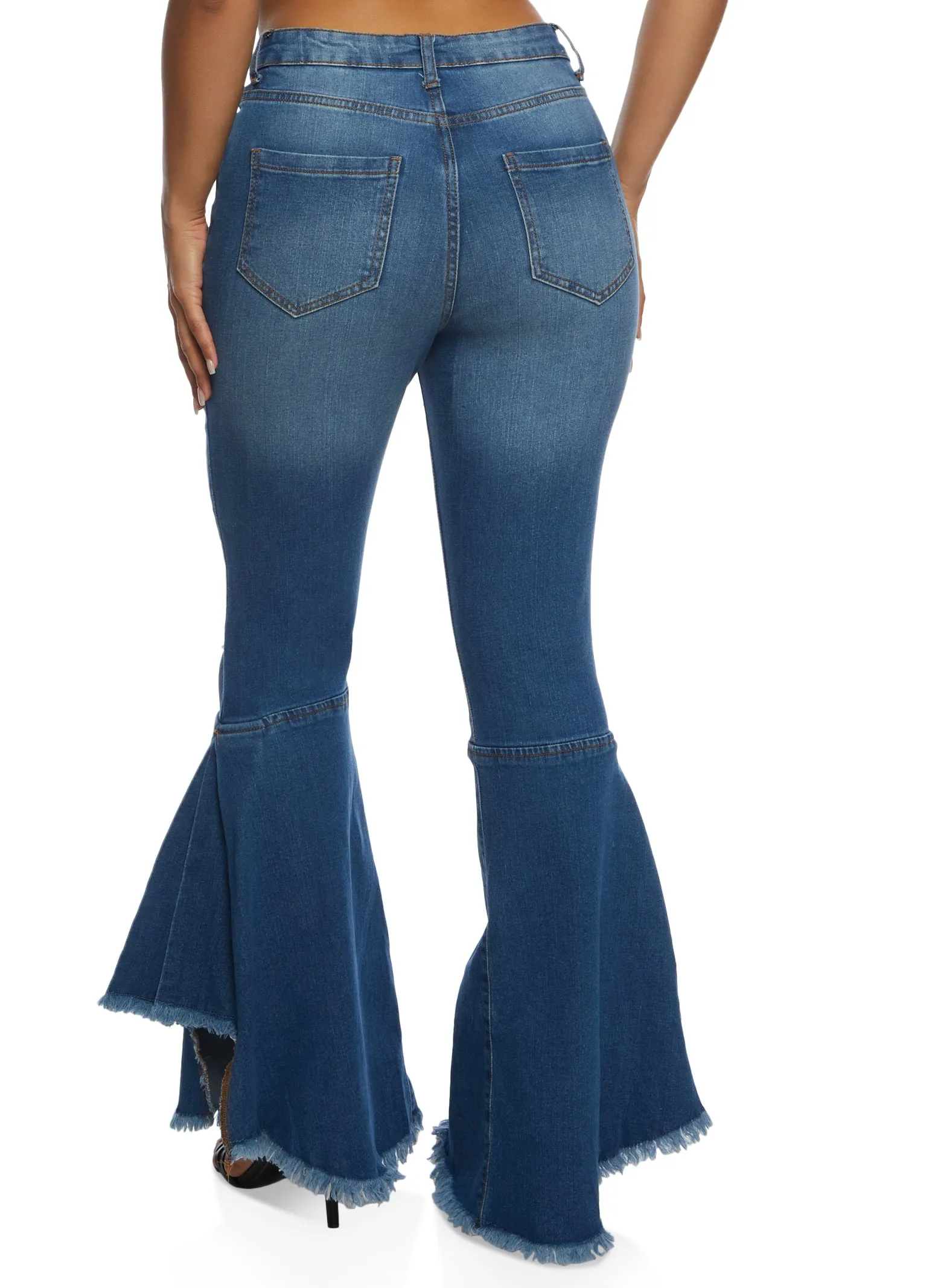 Highway Frayed Trim Distressed Bell Bottom Jeans sold by Rainbow product image thumbnail 3