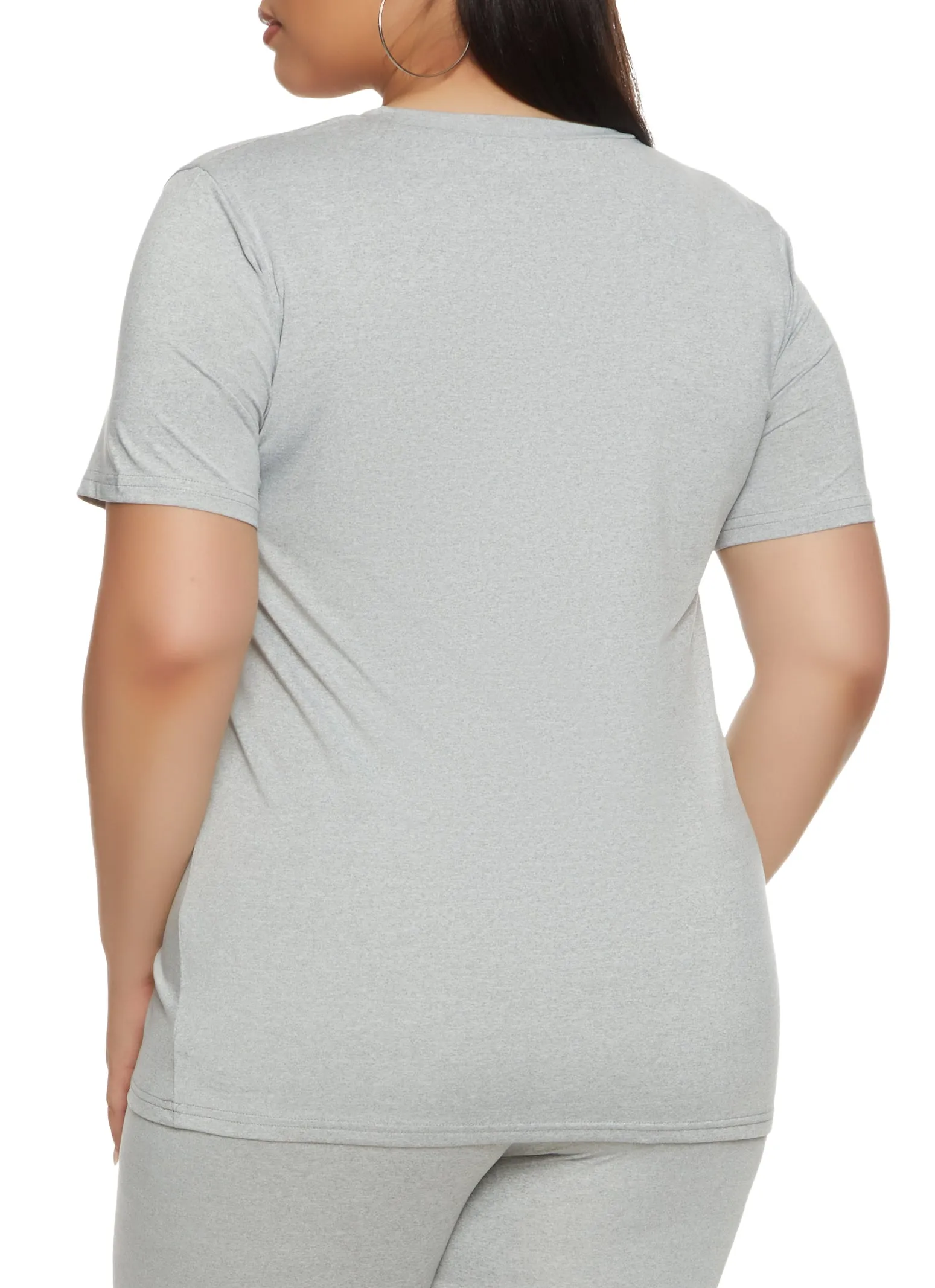 Plus Size Daisy Soft Knit V Neck T Shirt sold by Rainbow product image thumbnail 3