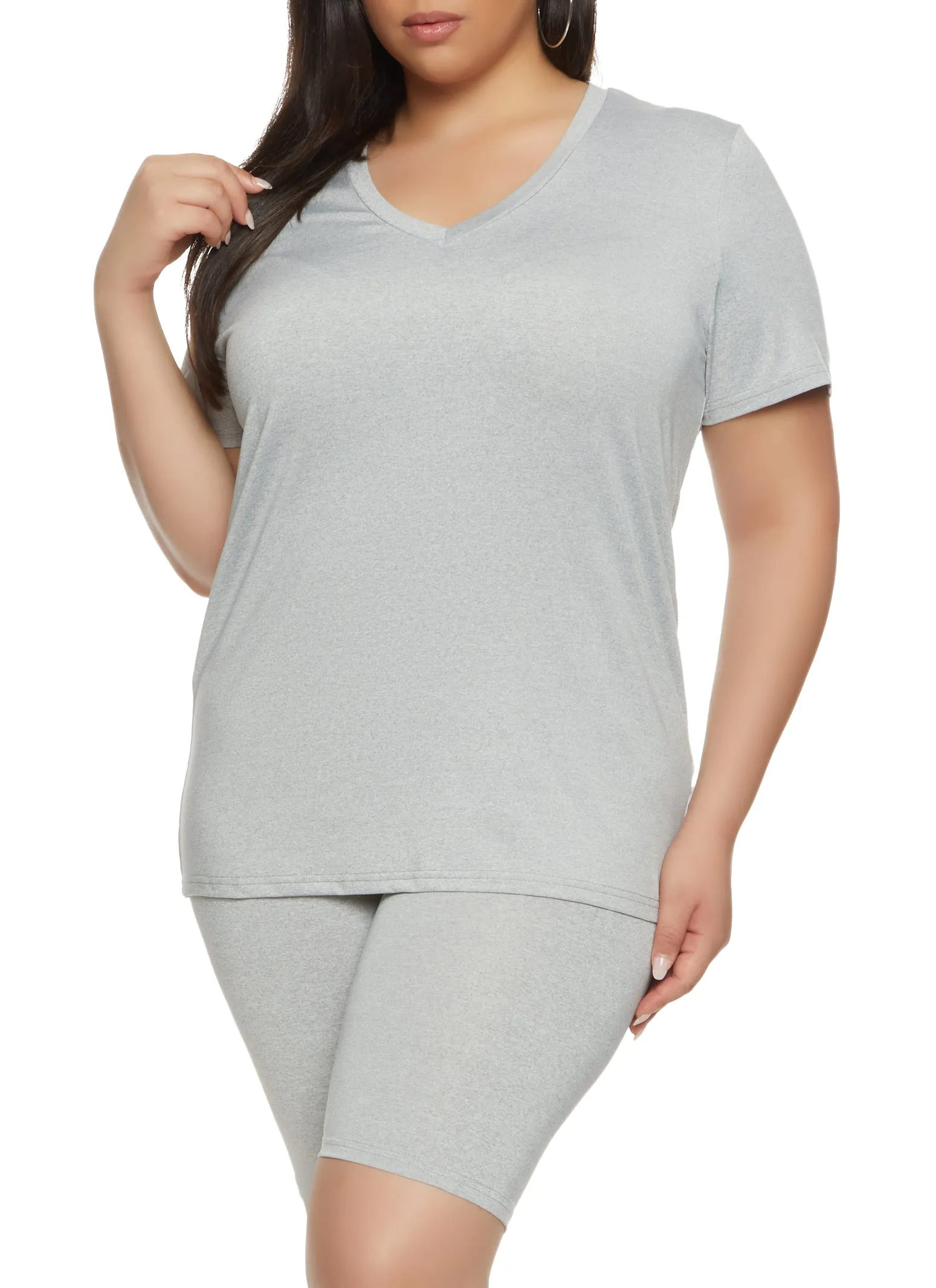 Plus Size Daisy Soft Knit V Neck T Shirt sold by Rainbow product image thumbnail 2