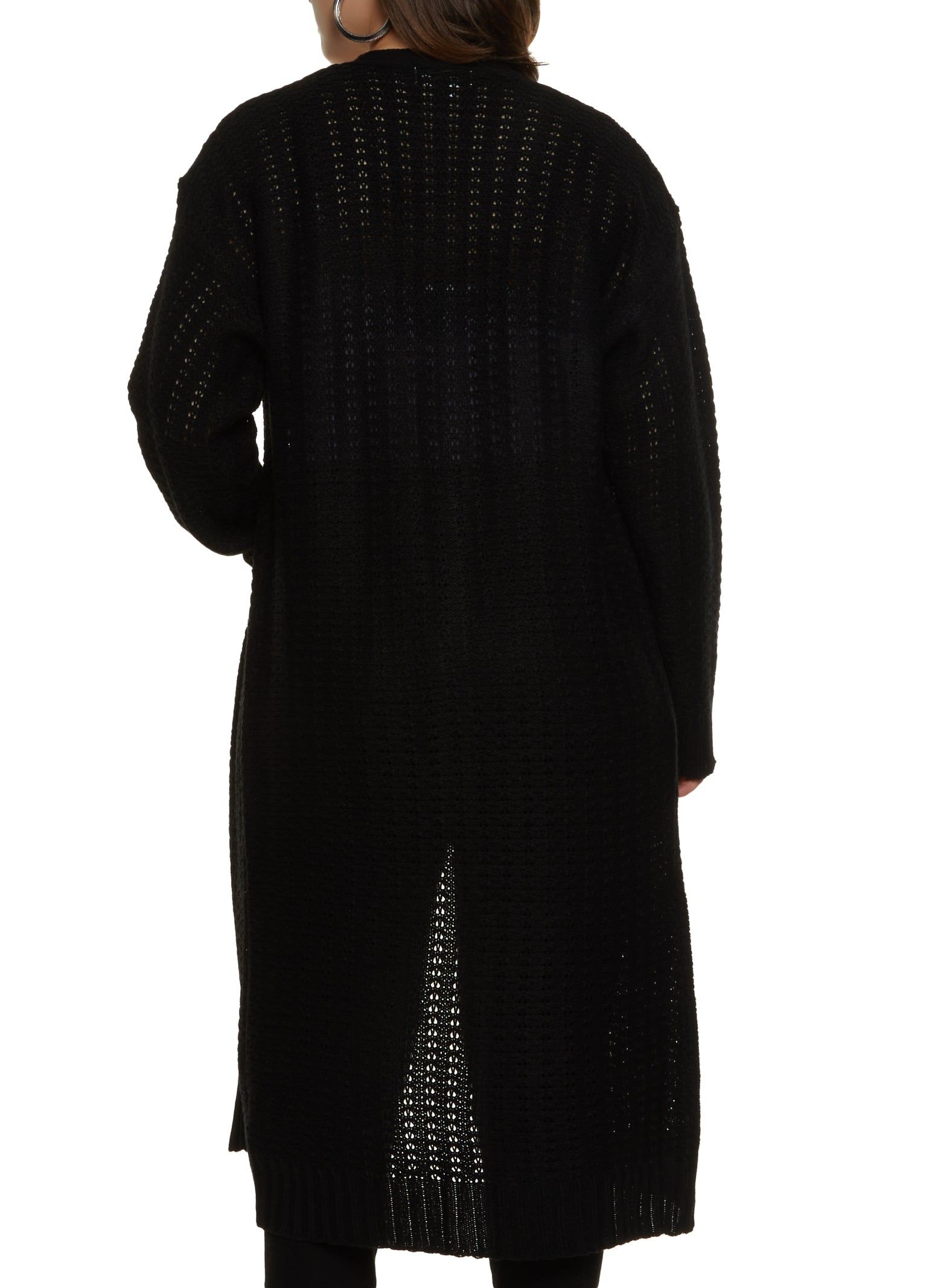 Plus Size Pointelle Knit Open Front Duster sold by Rainbow product image thumbnail 2