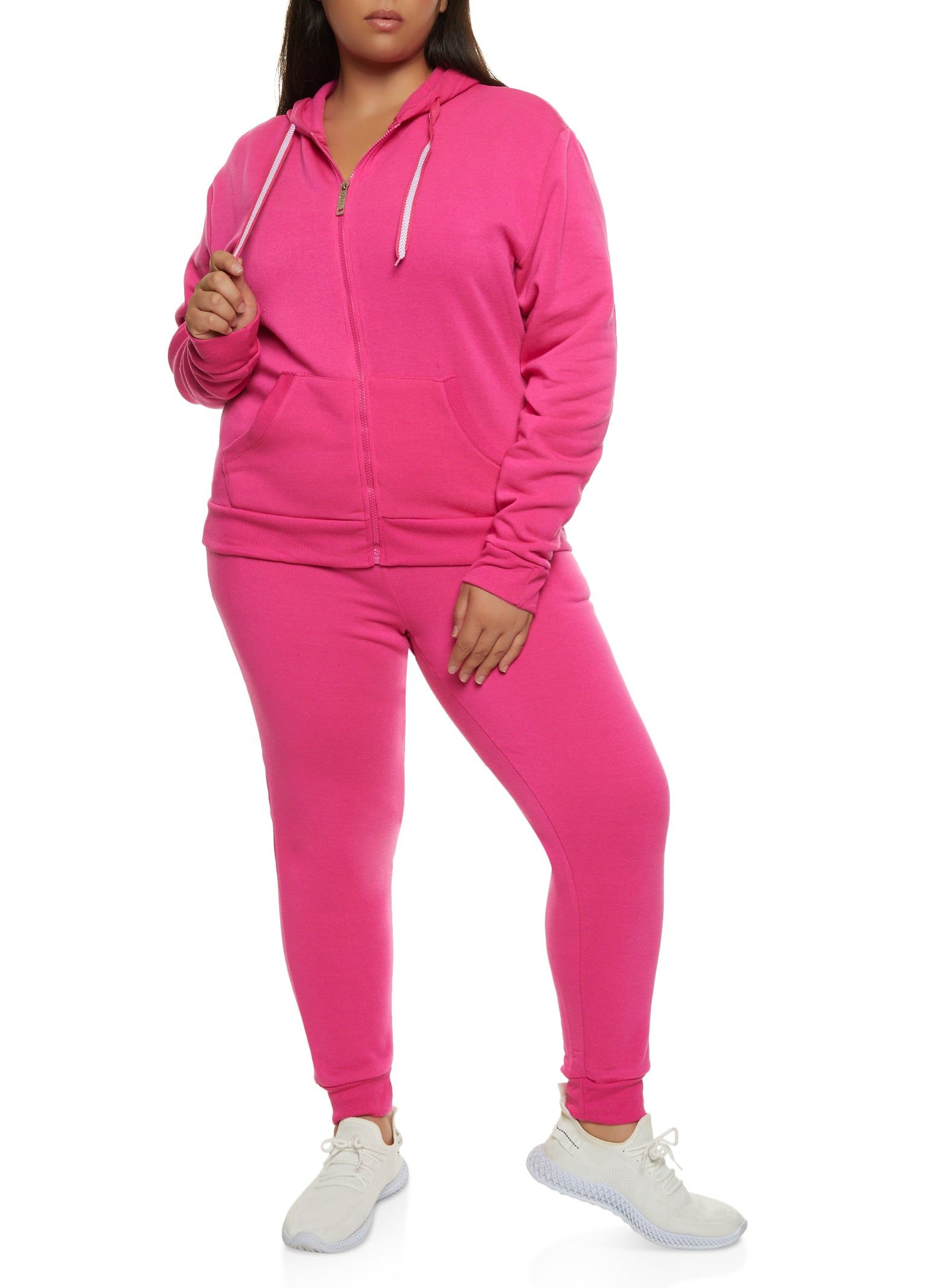 Plus Size Fleece Zip Front Hoodie sold by Rainbow product image thumbnail 2