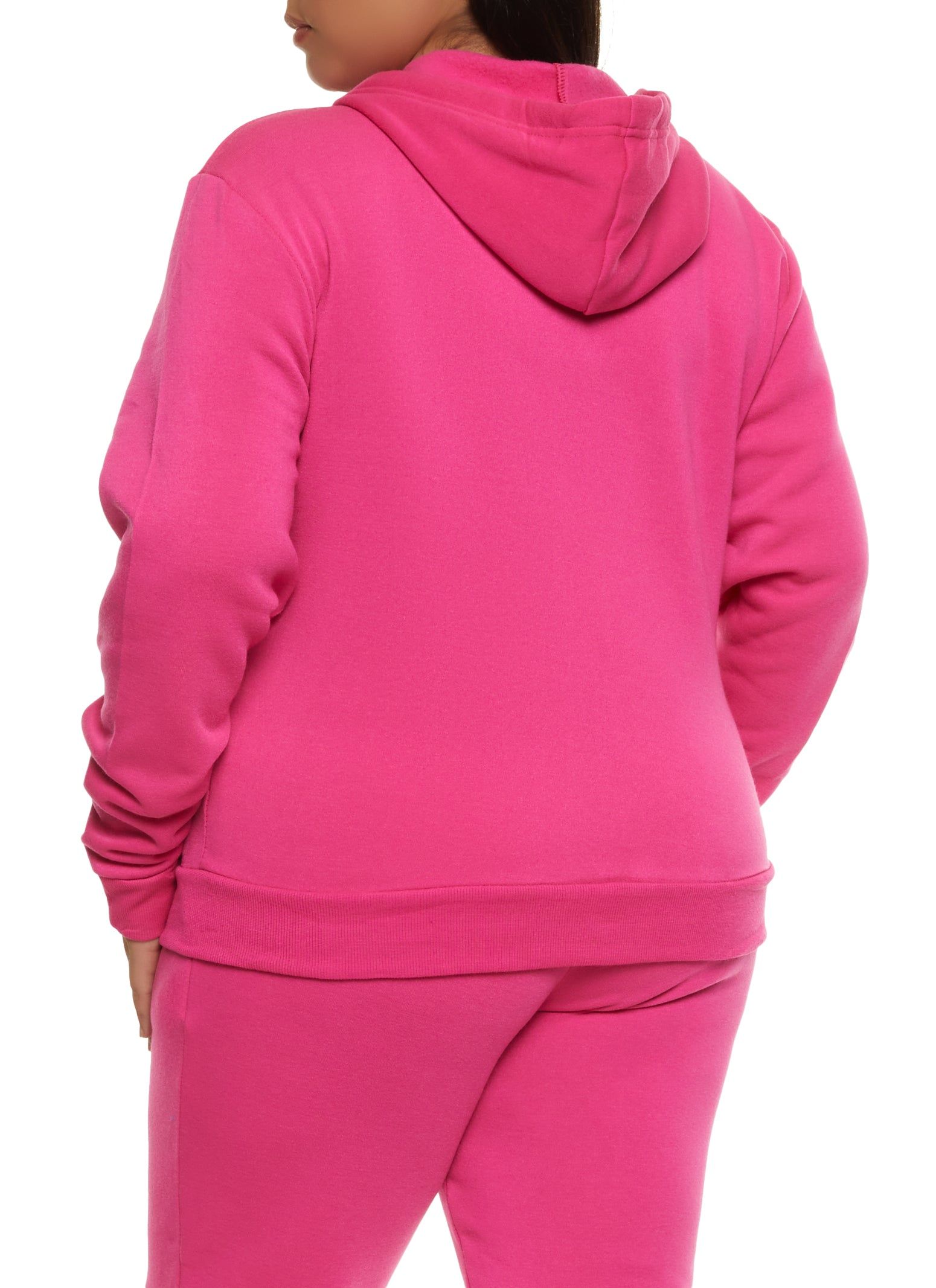 Plus Size Fleece Zip Front Hoodie sold by Rainbow product image thumbnail 3