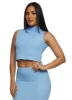 Textured Knit Mock Neck Cropped Tank Top sold by Rainbow