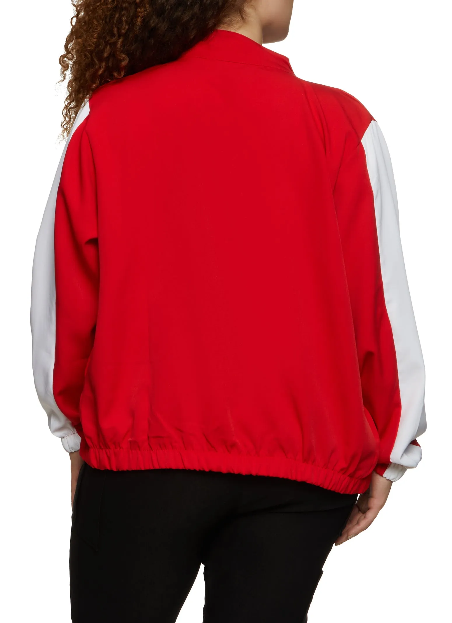 Plus Size Bk Blessed Color Block Zip Front Moto Jacket sold by Rainbow product image thumbnail 2