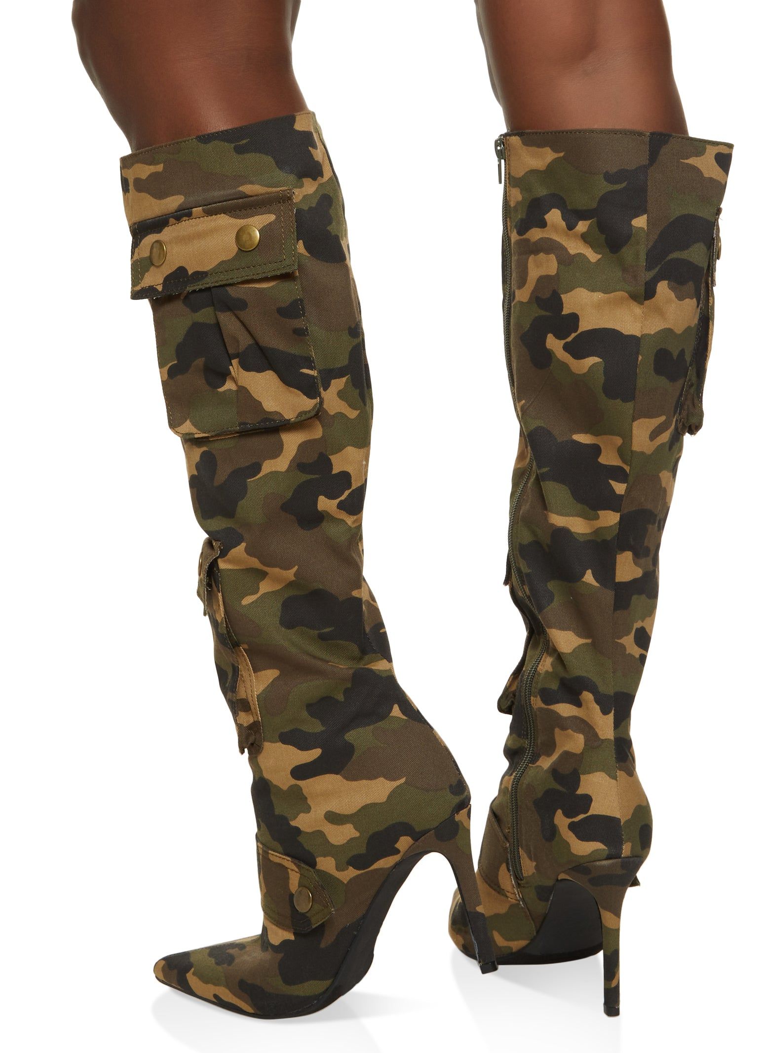 Cargo Pocket Knee High Stiletto Boots sold by Rainbow product image thumbnail 3