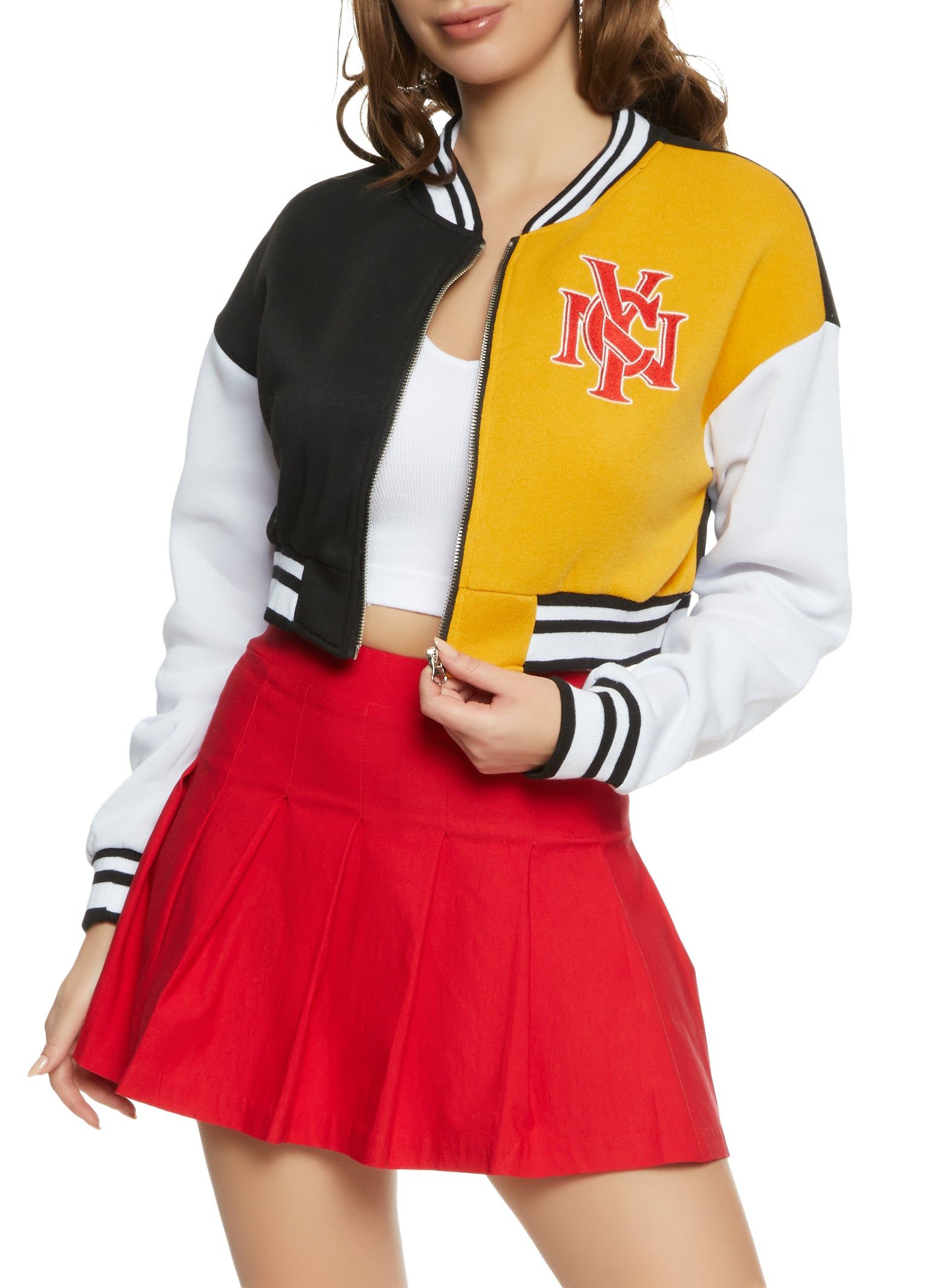 NYC Zip Up Varsity Jacket sold by Rainbow