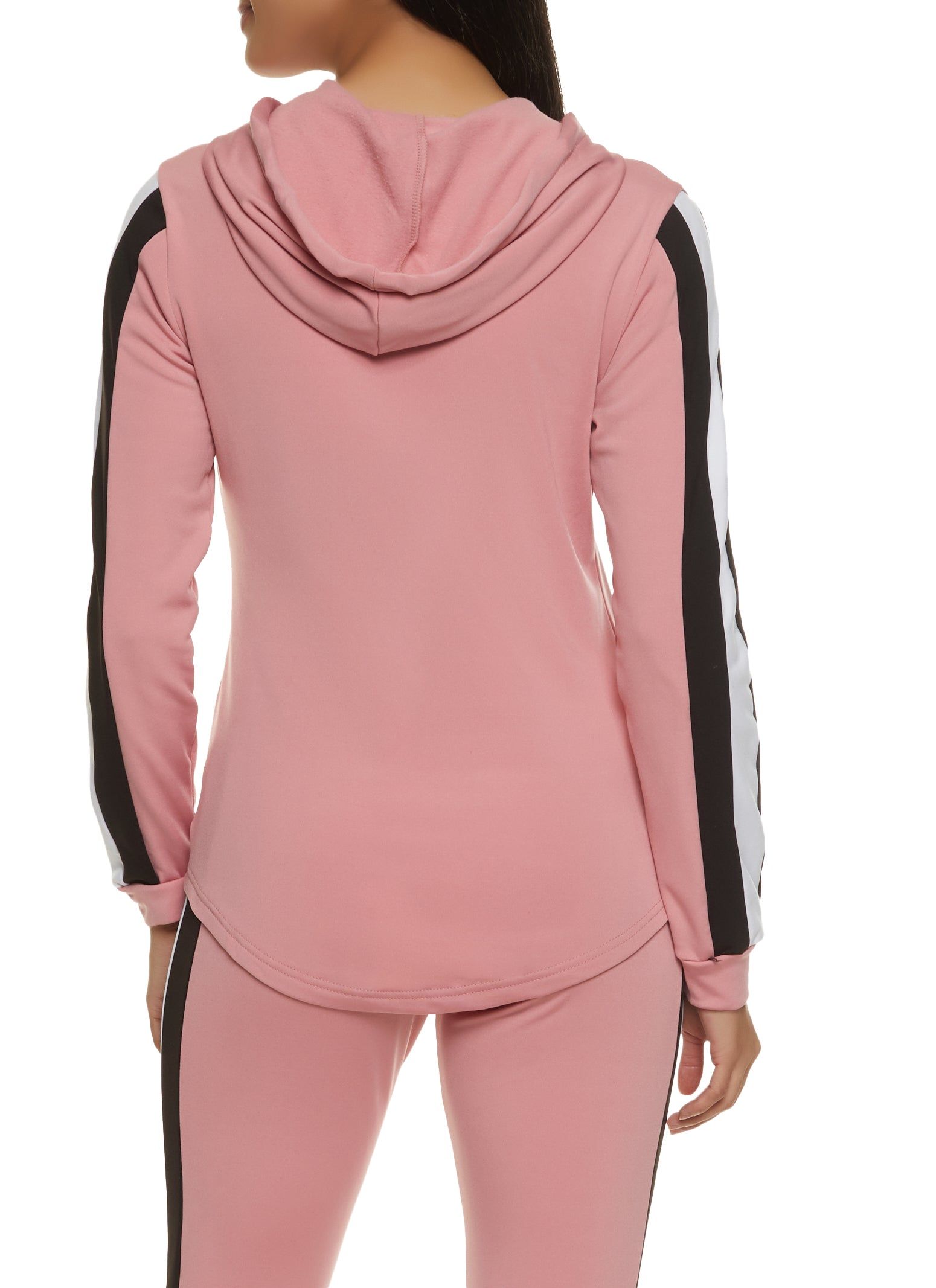 Striped Zip Front Hooded Track Jacket sold by Rainbow product image thumbnail 3