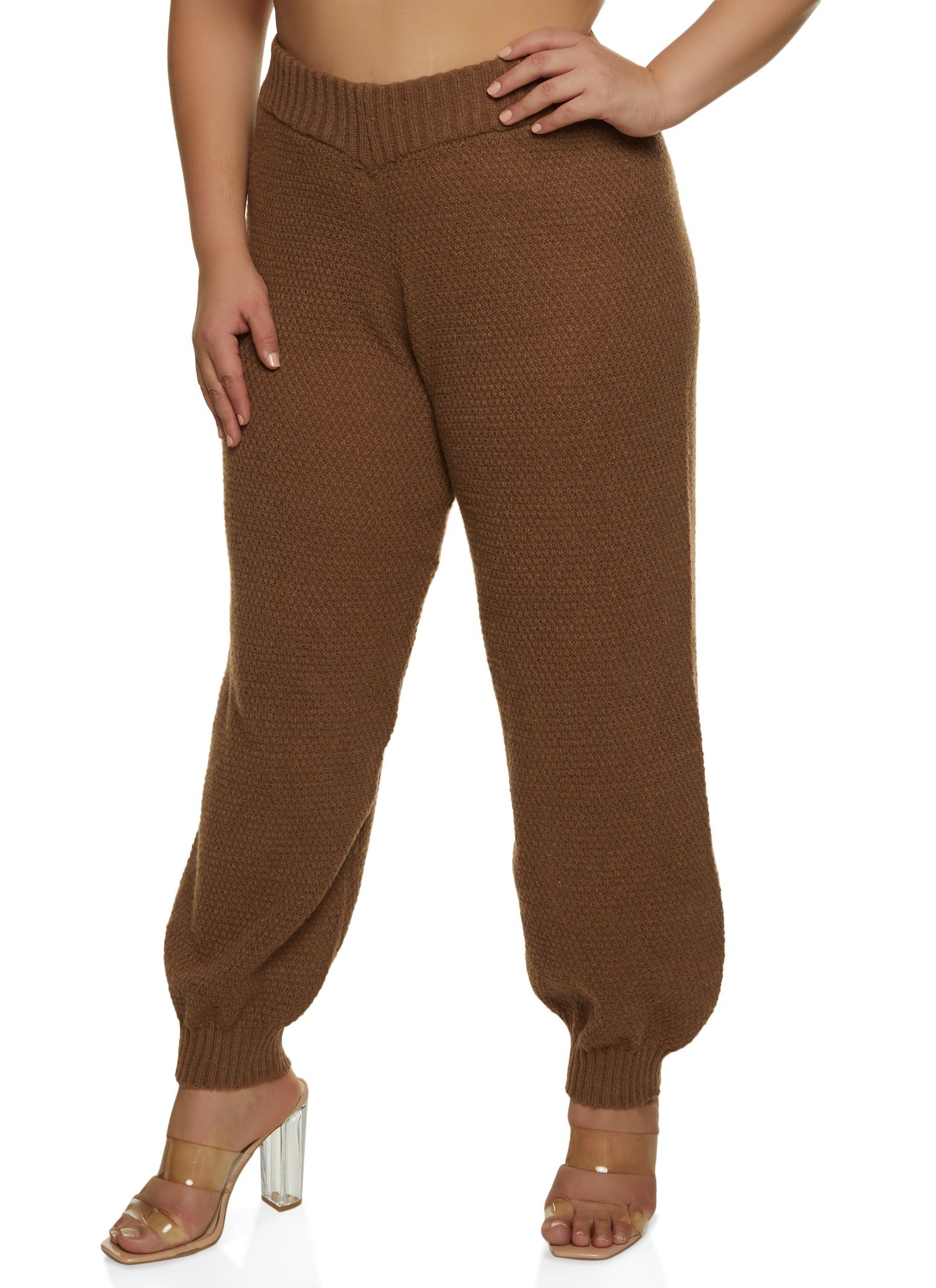 Plus Size Knit High Waist Joggers sold by Rainbow