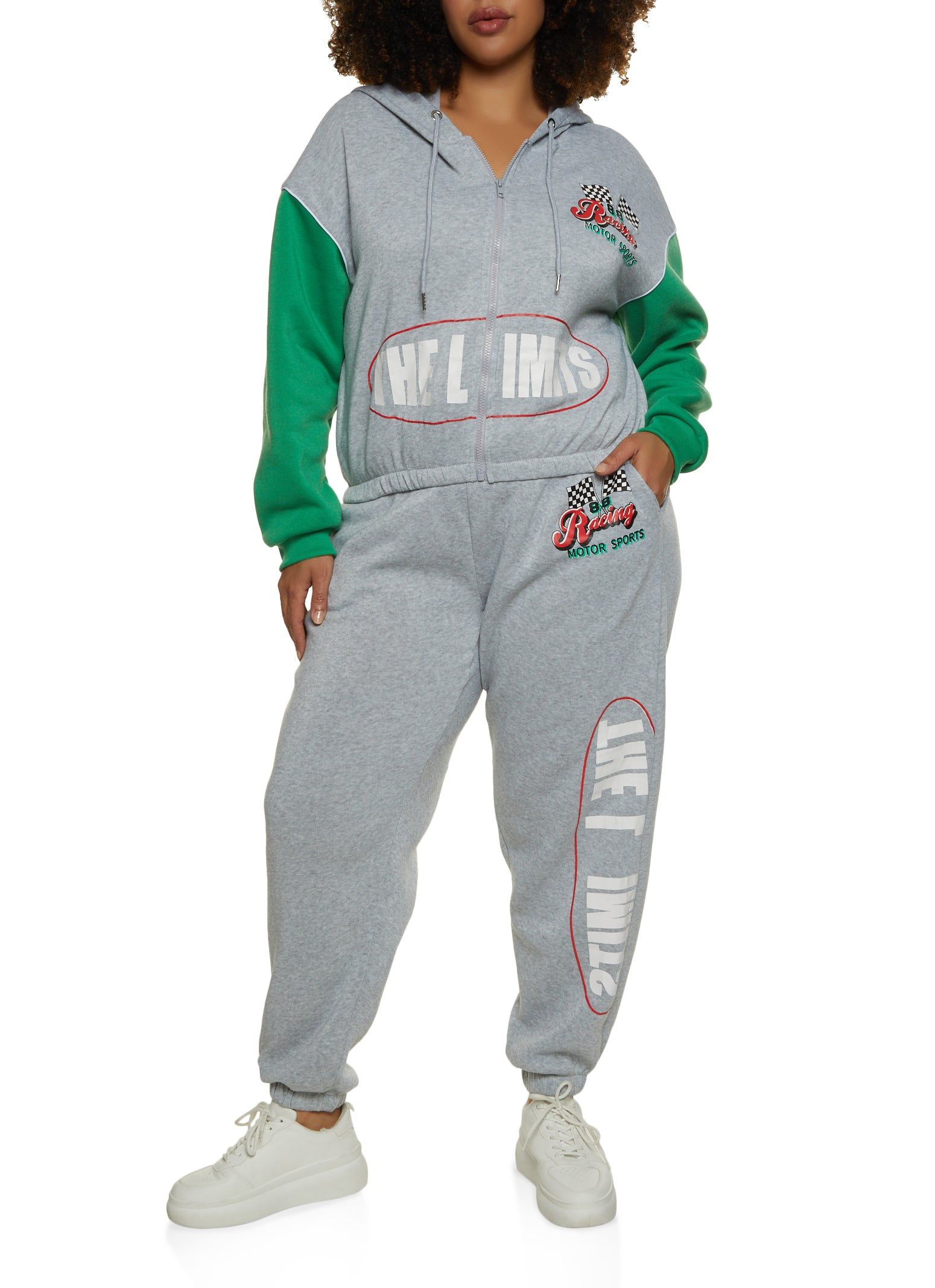 Plus Size Racing Motor Sports Graphic Zip Front Hoodie sold by Rainbow product image thumbnail 2