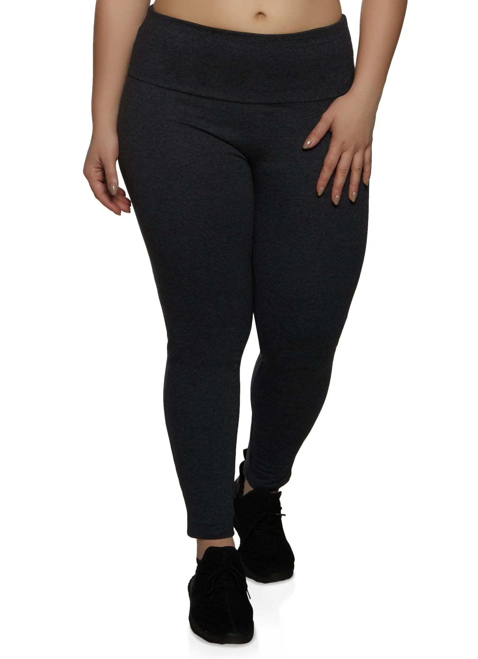 Plus Size Basic Waistband Leggings sold by Rainbow
