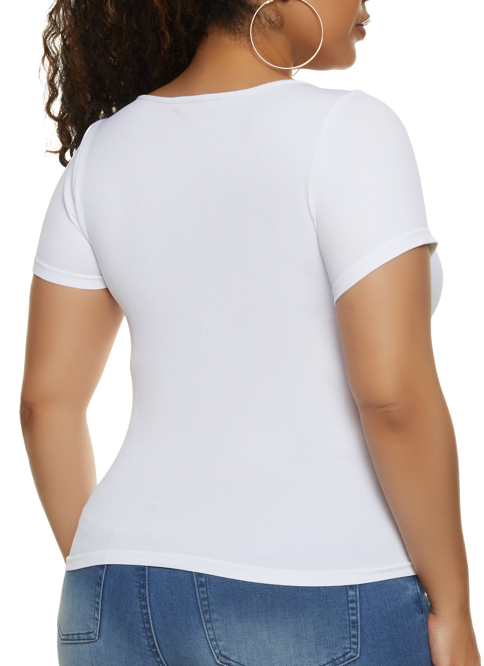 Plus Size Seamless Notched Scoop Neck Top sold by Rainbow product image thumbnail 2