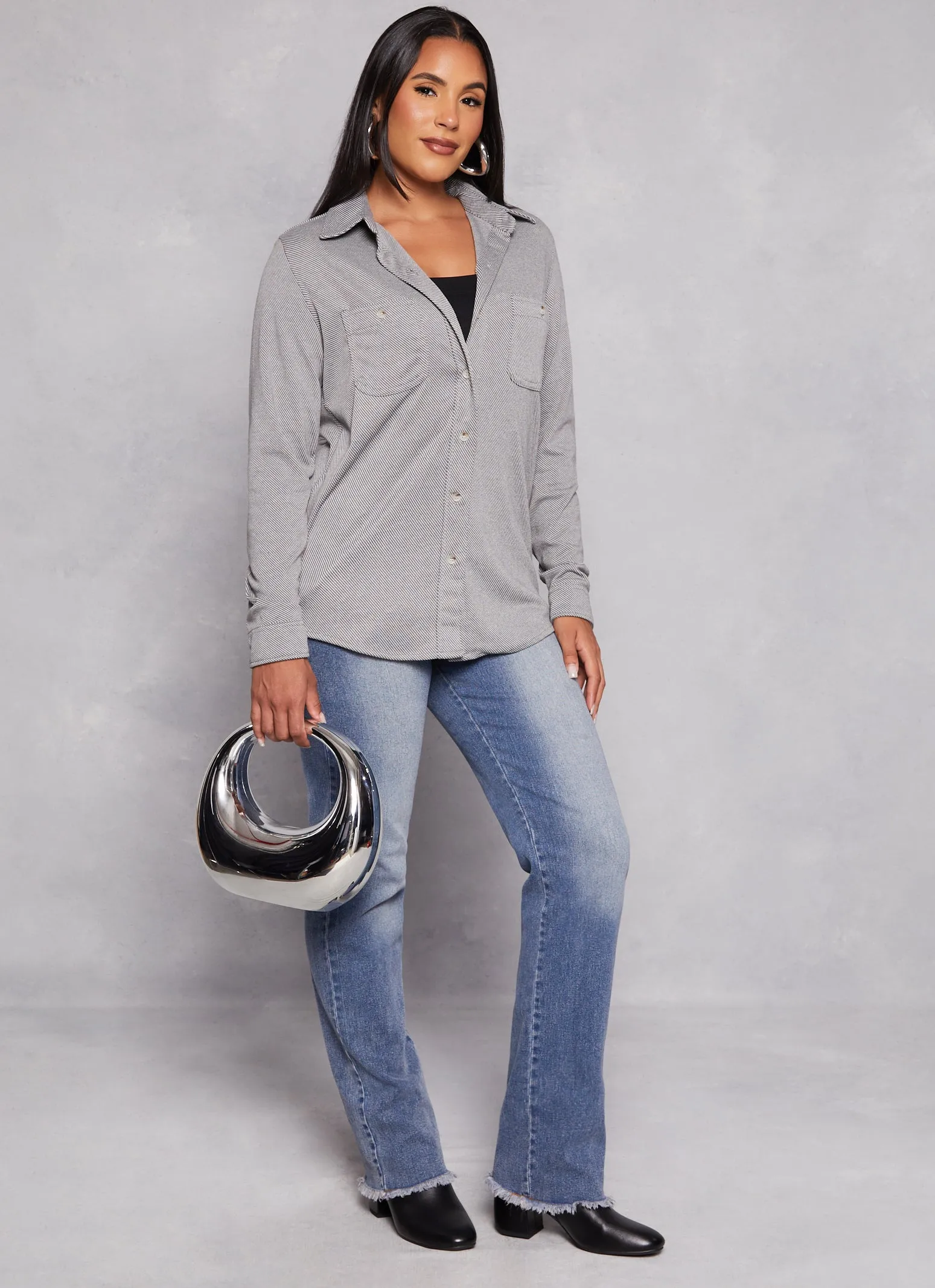 Striped Pique Button Front Shirt sold by Rainbow product image thumbnail 2