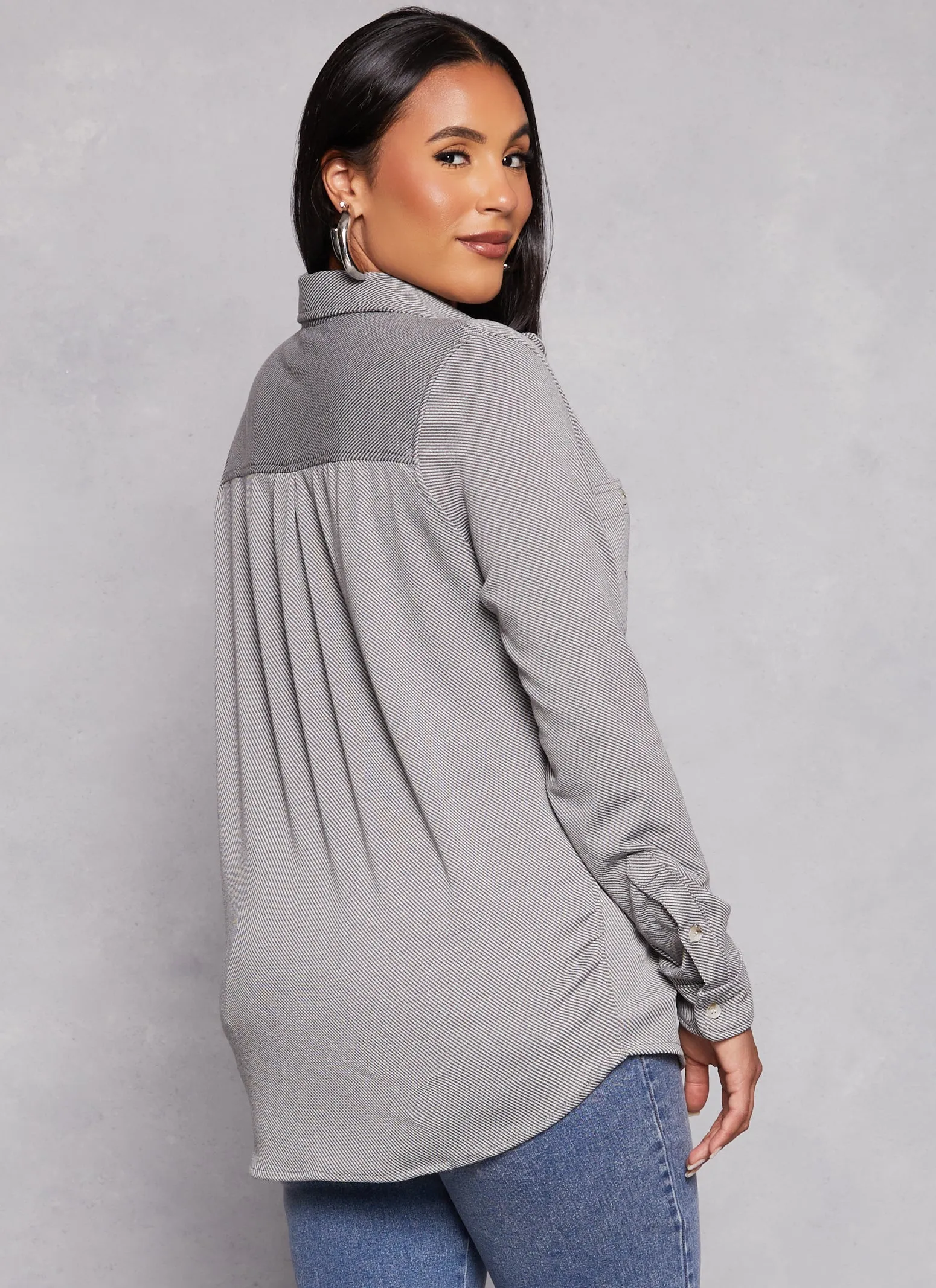 Striped Pique Button Front Shirt sold by Rainbow product image thumbnail 3