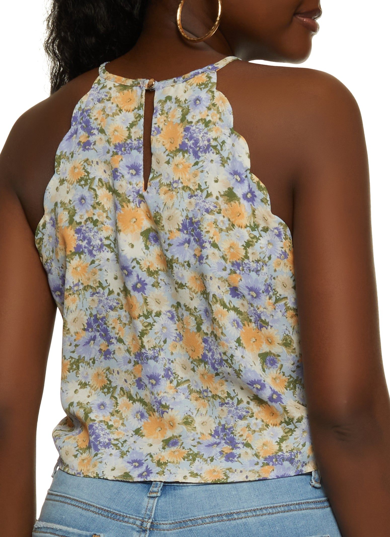 Floral Print Tie Front Tank Top sold by Rainbow product image thumbnail 2
