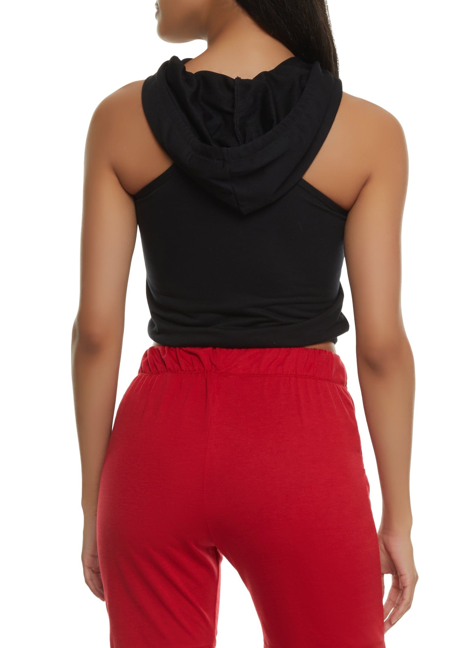 Hooded Drawstring Cropped Tank Top sold by Rainbow product image thumbnail 3