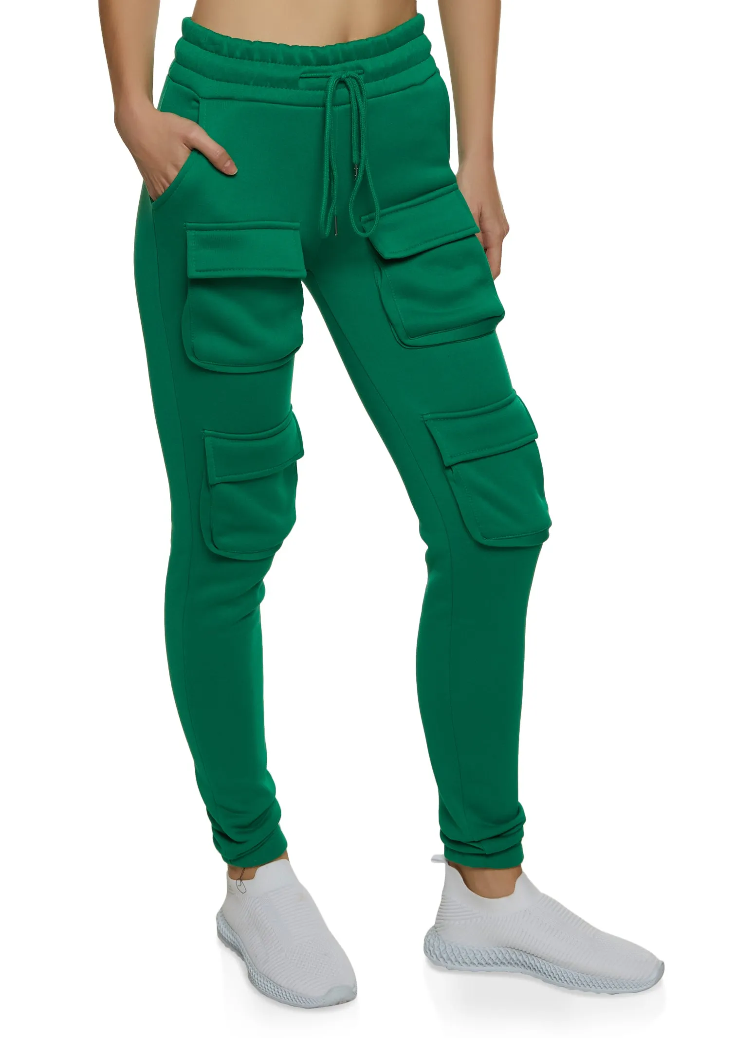 Fleece Lined Cargo Pocket Sweatpants sold by Rainbow