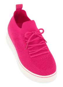 Textured Knit Lace Up Platform Sneakers sold by Rainbow