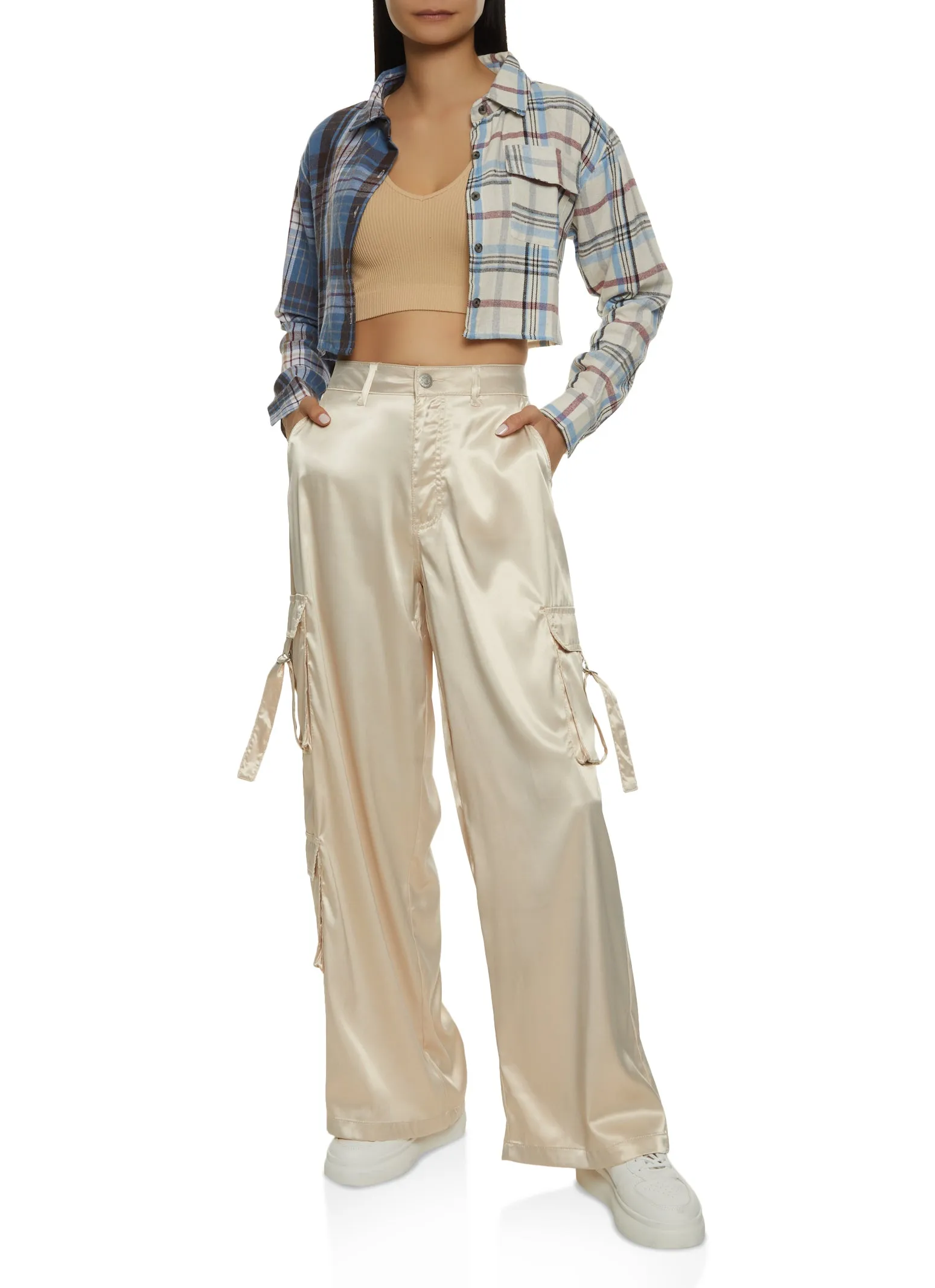 Wide Leg Satin Cargo Pants sold by Rainbow product image thumbnail 2