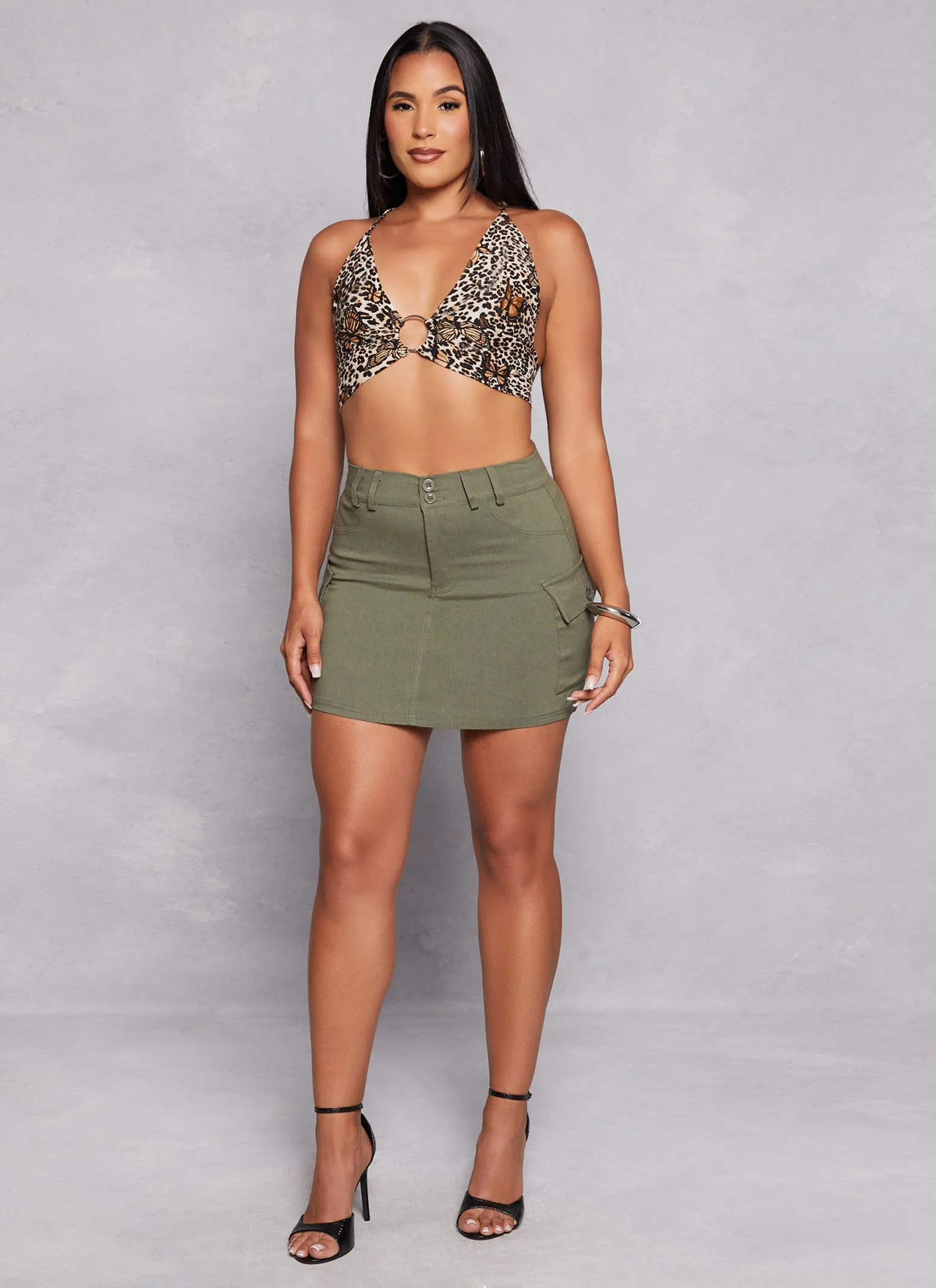 Cargo Pocket Pencil Skirt sold by Rainbow