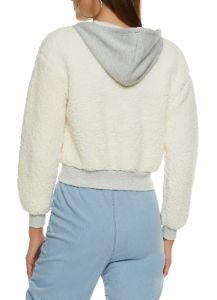 Hooded Zip Front Sherpa Teddy Jacket sold by Rainbow