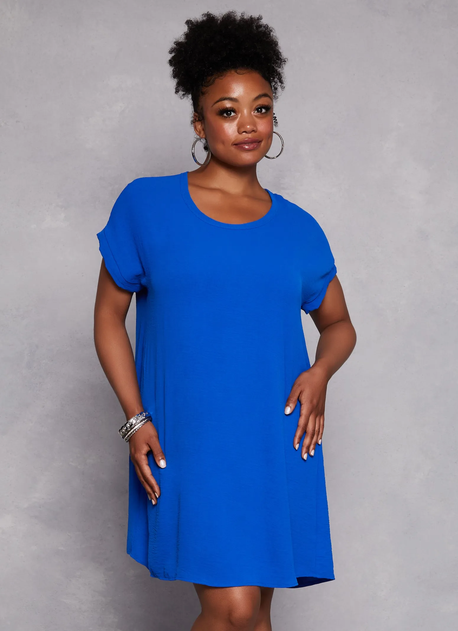 Plus Size Airy Shift Dress sold by Rainbow