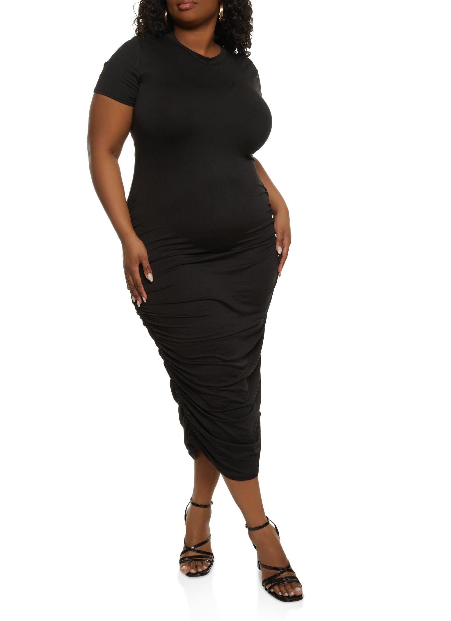 Plus Size Ruched T Shirt Maxi Dress sold by Rainbow product image thumbnail 2