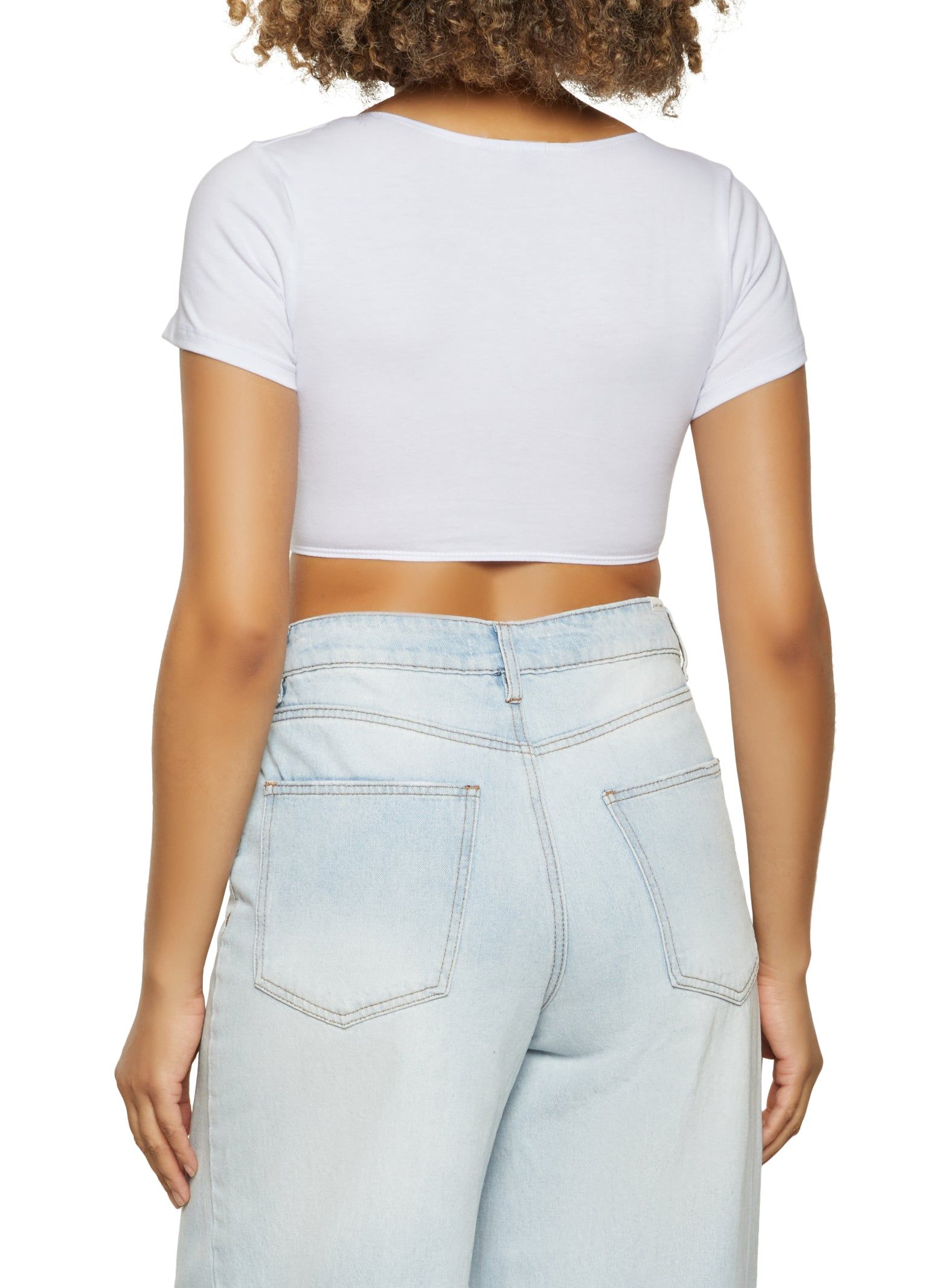 O Ring V Neck Crop Top sold by Rainbow product image thumbnail 2