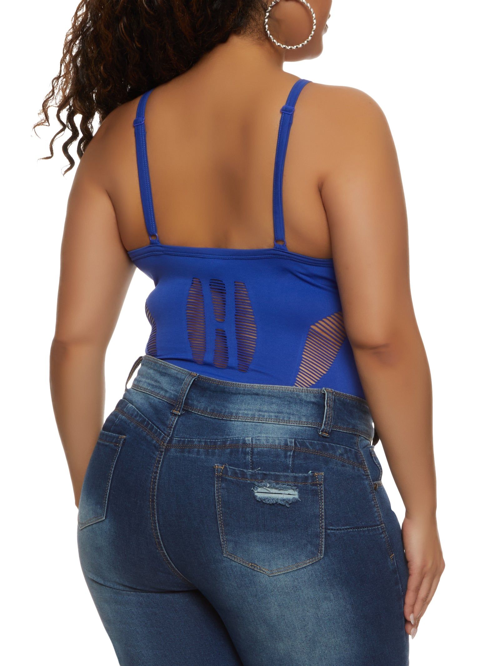 Plus Size Laser Cut Seamless Bodysuit sold by Rainbow product image thumbnail 3