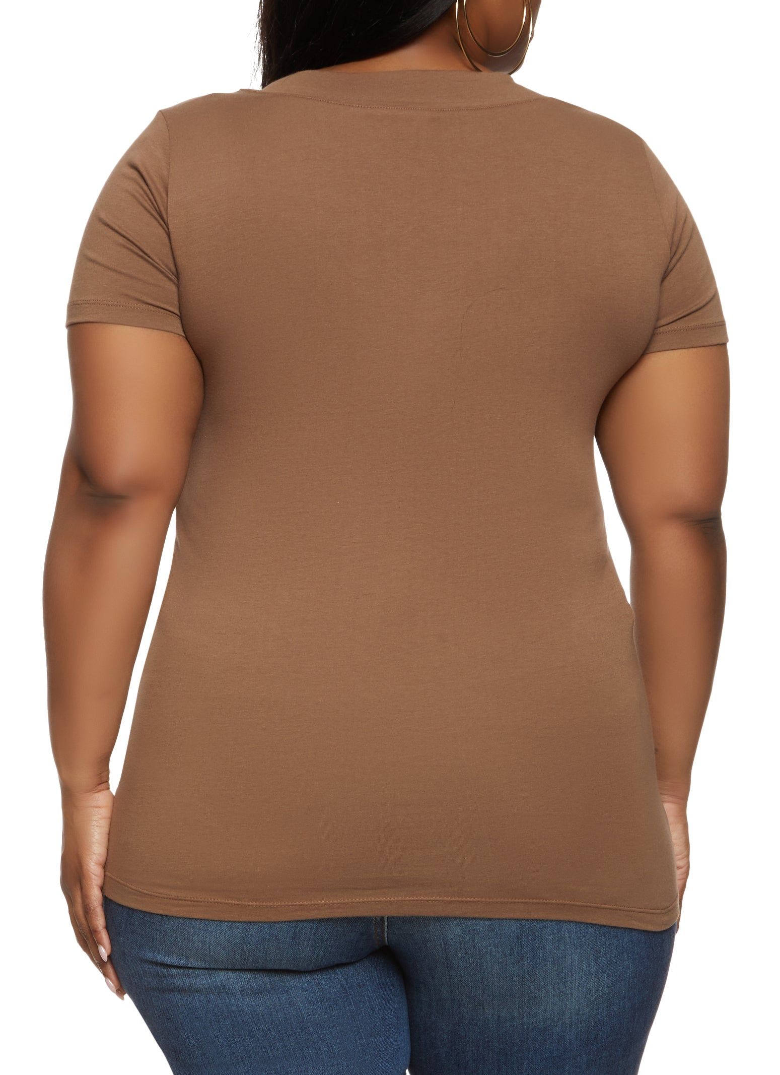 Plus Size Basic V Neck Tee sold by Rainbow product image thumbnail 2