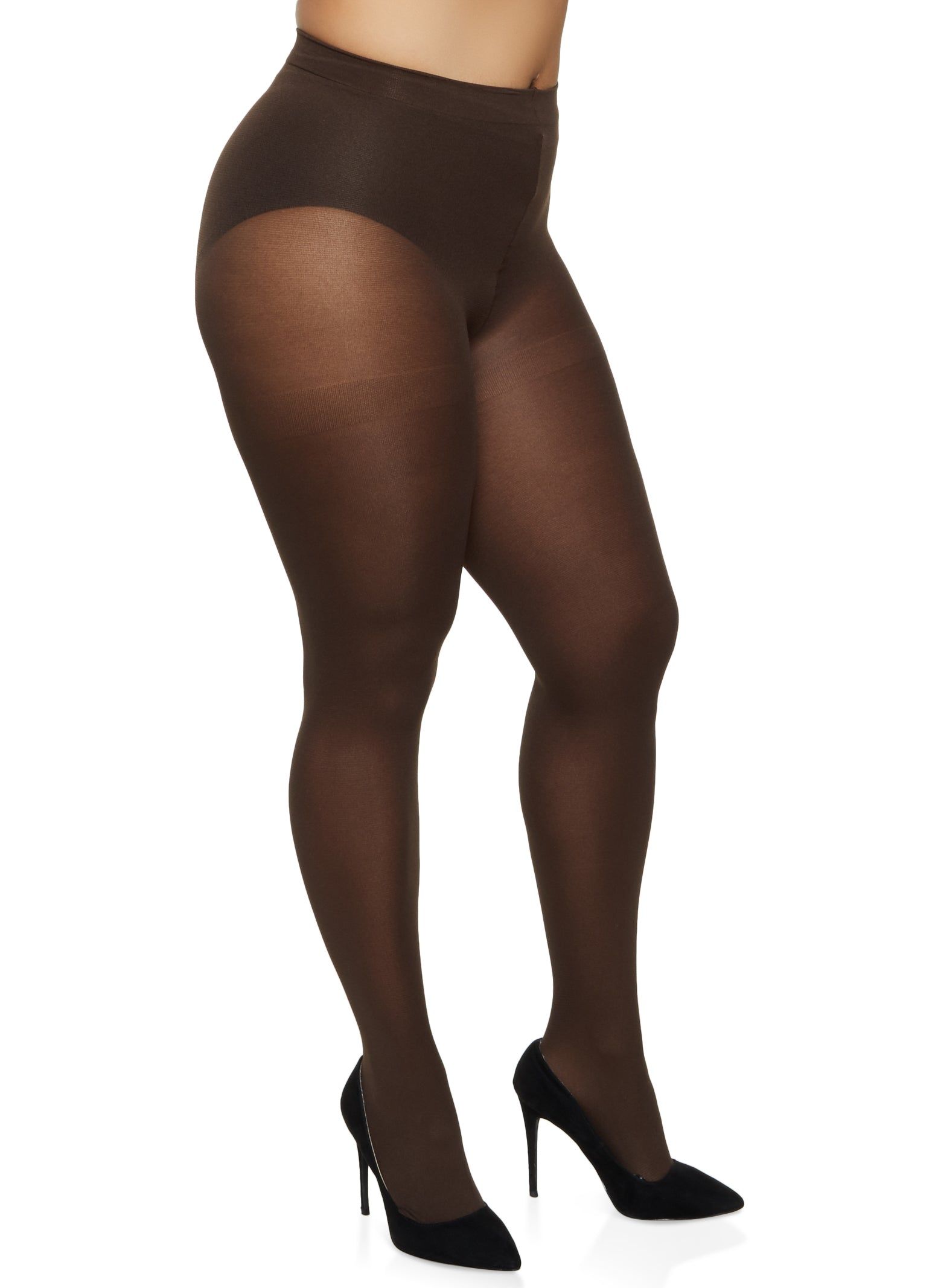 Plus Size Solid High Waist Tights sold by Rainbow