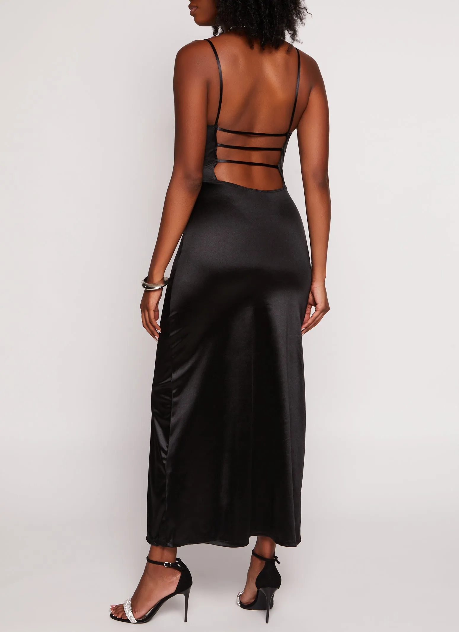Satin Caged Back Maxi Dress sold by Rainbow product image thumbnail 3