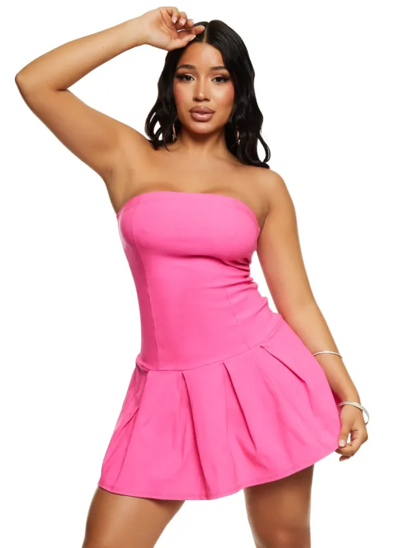 Strapless Pleated Mini Dress sold by Rainbow