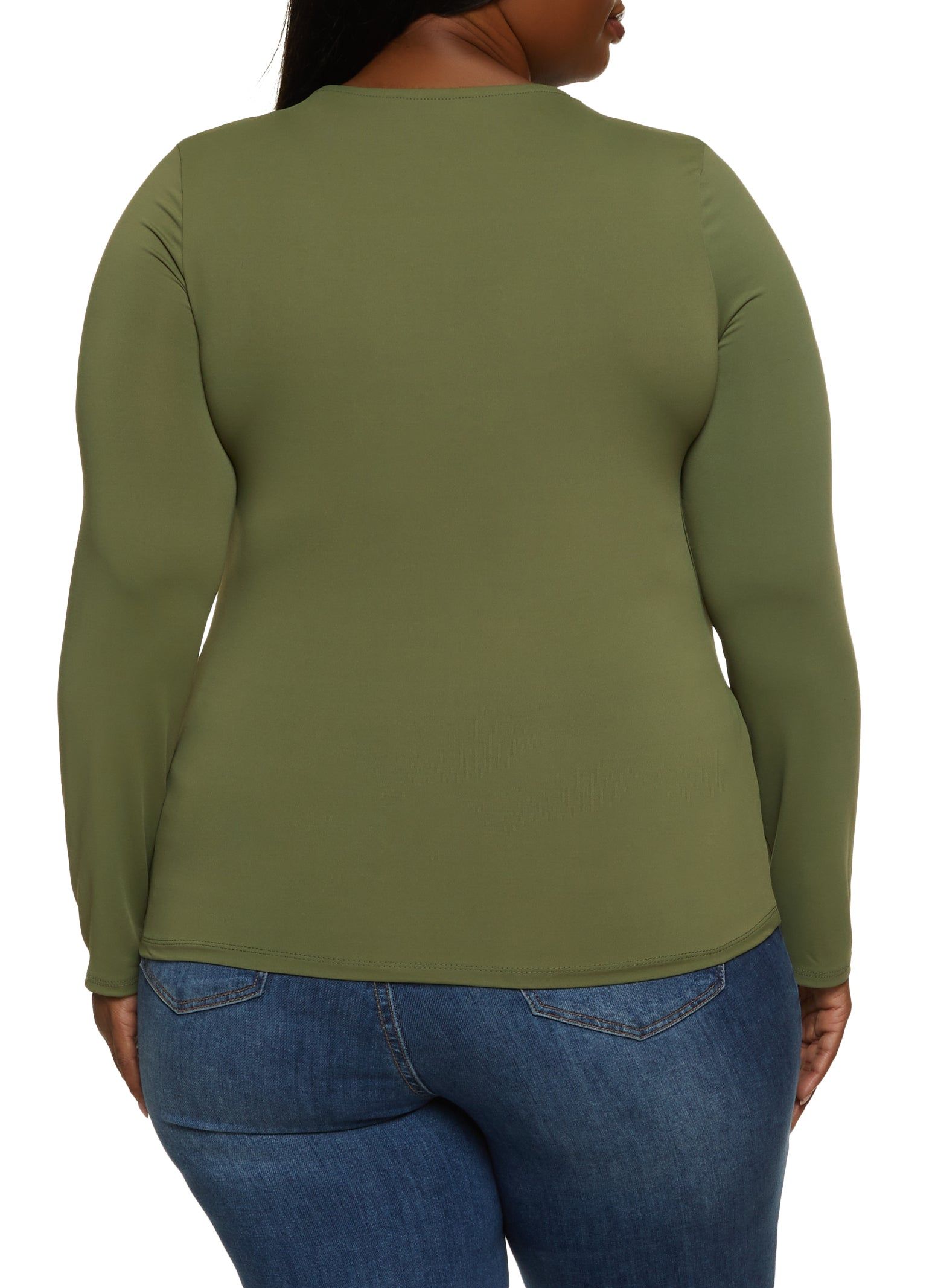 Plus Size Crew Neck Long Sleeve Top sold by Rainbow product image thumbnail 2