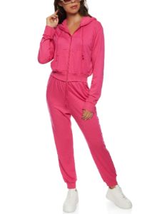 Solid French Terry Zip Front Hoodie sold by Rainbow