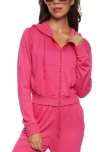 Solid French Terry Zip Front Hoodie sold by Rainbow