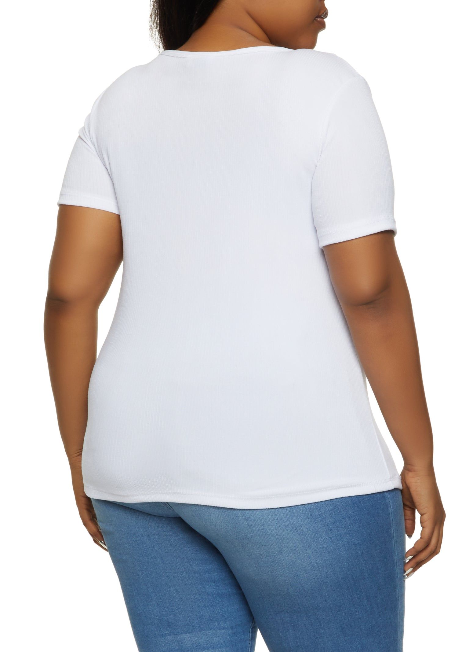 Plus Size Rib Knit Cut Out Top sold by Rainbow product image thumbnail 2